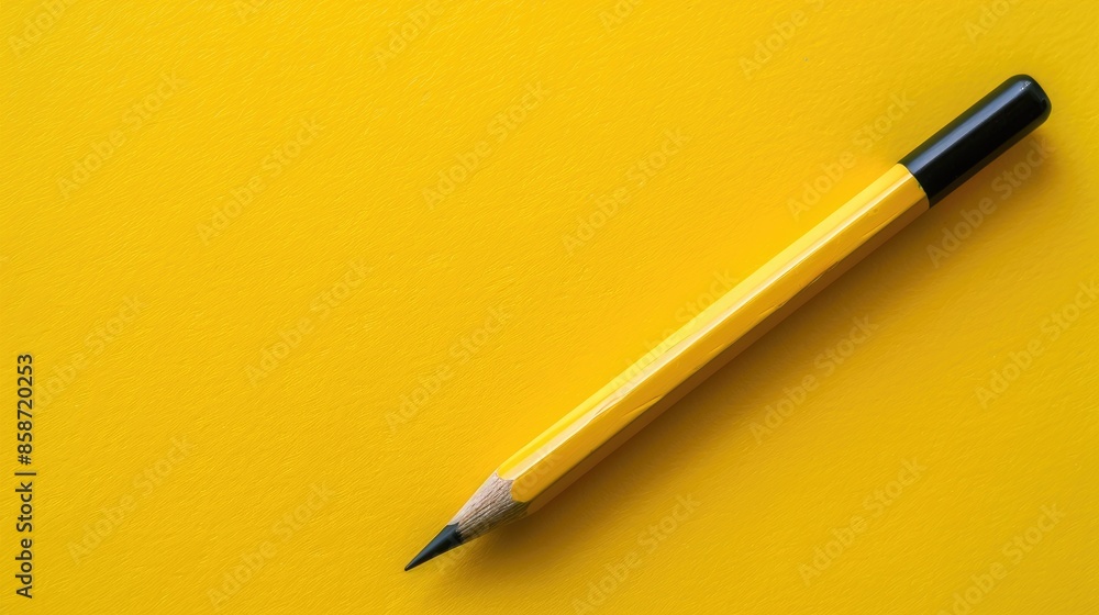 Pencil isolated on yellow background Pencil isolated on yellow background