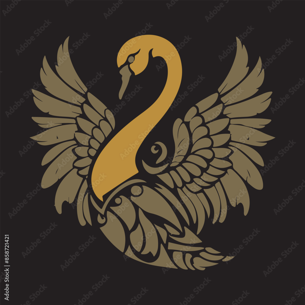 Obraz premium A meticulously designed swan