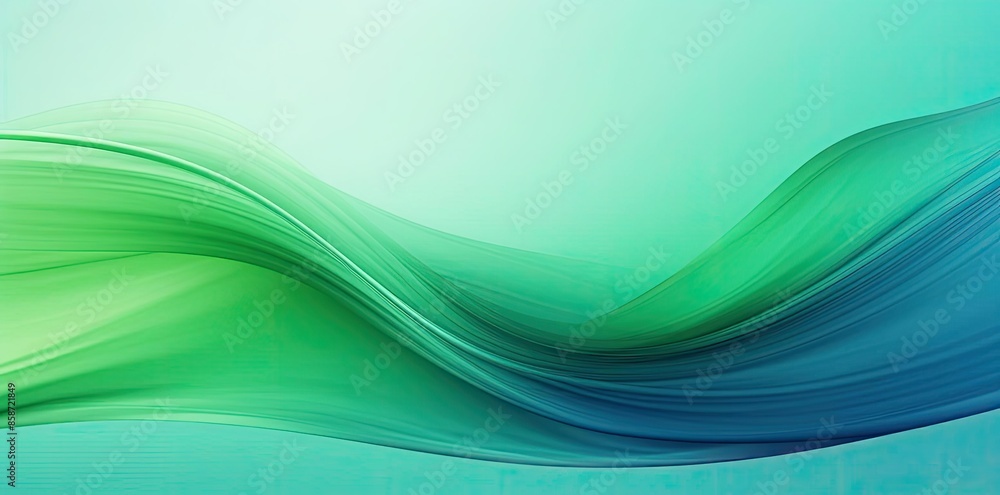 Obraz premium green & blue background with waves in the form of a wave