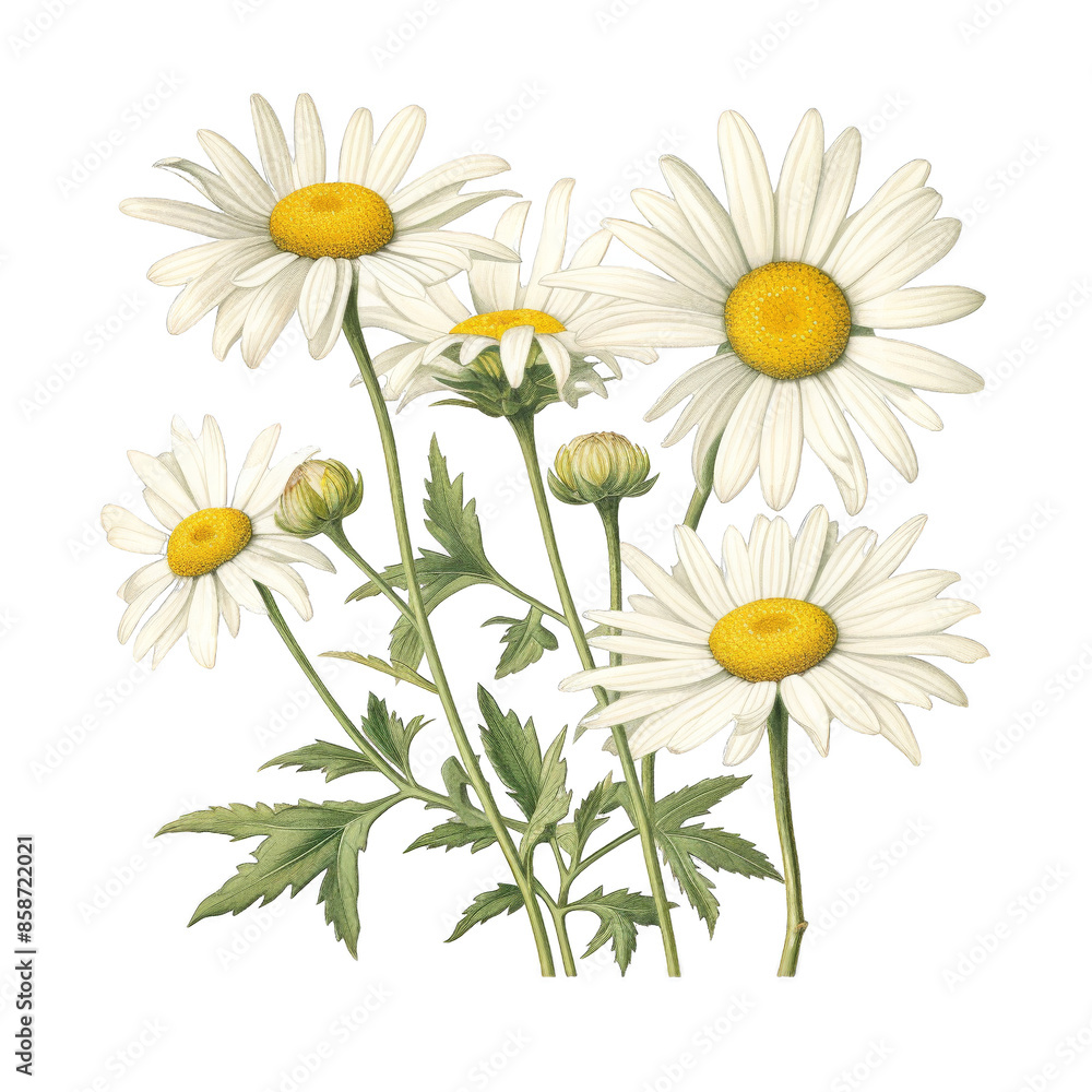 A cluster of delicate white daisies with yellow centers, a symbol of purity and innocence. A cluster of delicate white daisies with yellow centers, a symbol of purity and innocence.