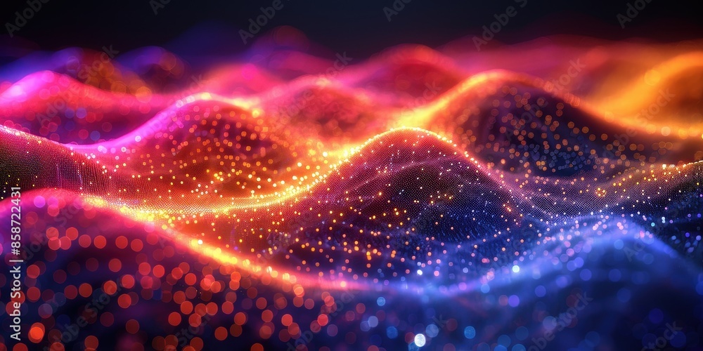 Abstract Colorful Wave of Light Particles Abstract Colorful Wave of Light Particles