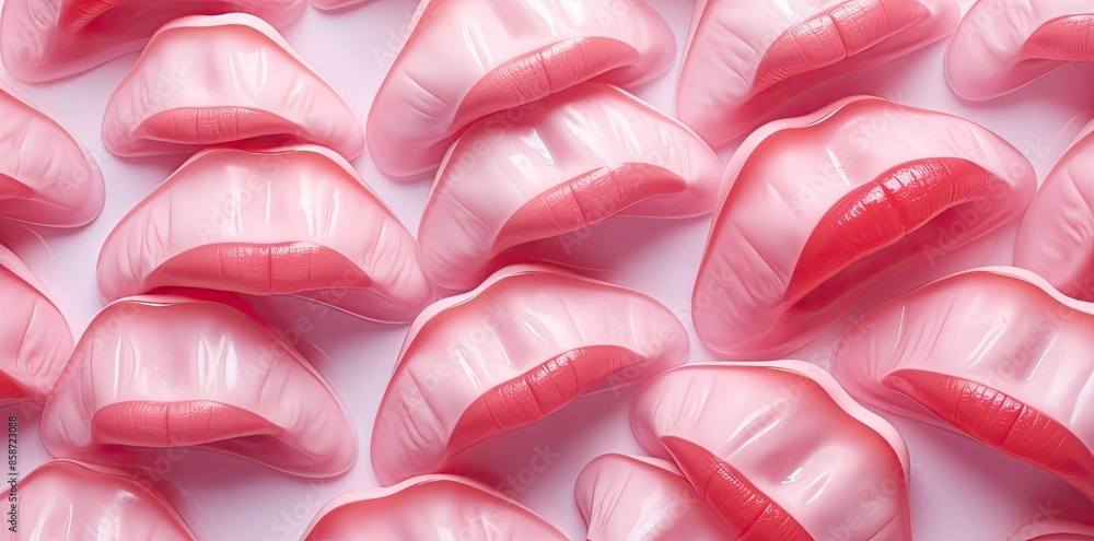 lips background with a lot of red and pink petals lips background with a lot of red and pink petals