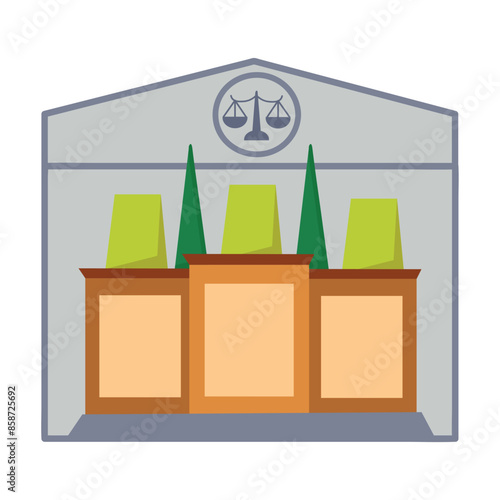 Courtroom icon clipart avatar logtotype isolated vector illustration