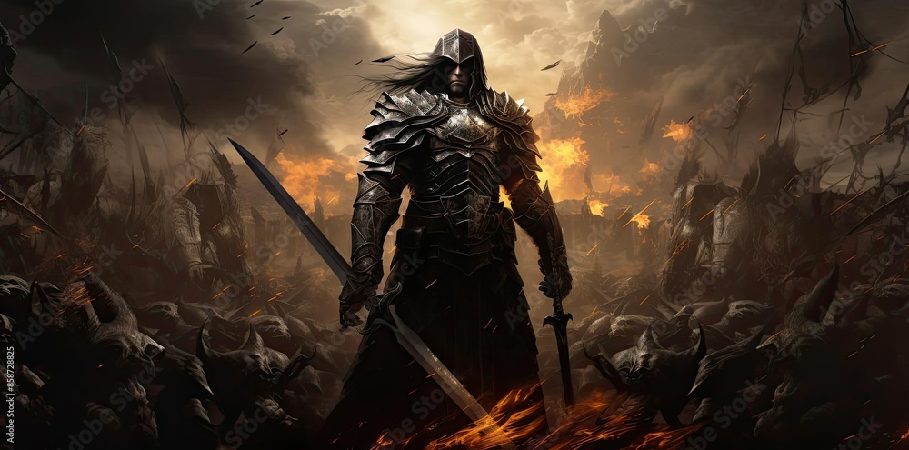 warrior background wallpaper featuring a black wall and a sword in the foreground, with a dark figure in the background warrior background wallpaper featuring a black wall and a sword in the foreground, with a dark figure in the background