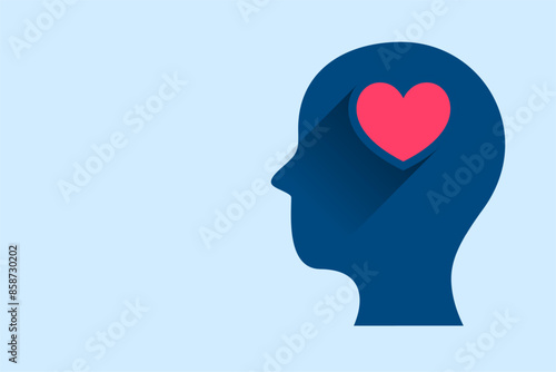 human head and heart background for mental health campaign