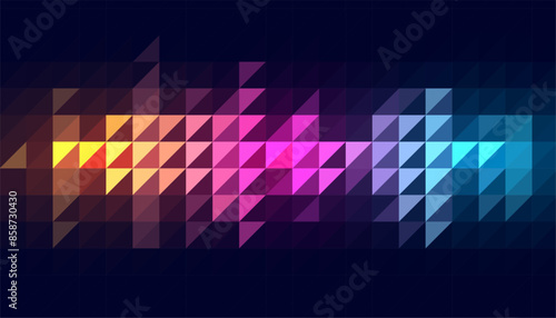 abstract vibrant triangle shape pattern banner for presentation