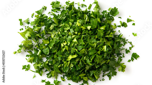 Chopped Dry Parsley Leaves Pile Isolated On White Ba