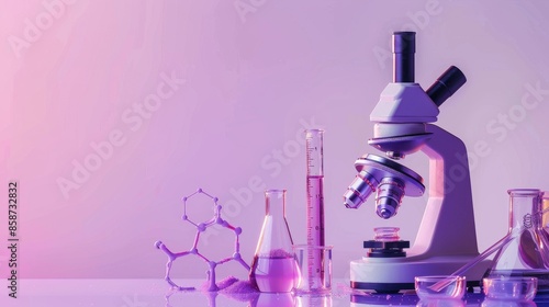 background with microscope