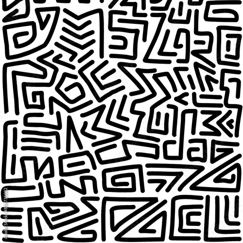 seamless stripe organic hand drawn line art seamless pattern. applicable for background, wallpaper and other decorative purpose such textile and clothing	