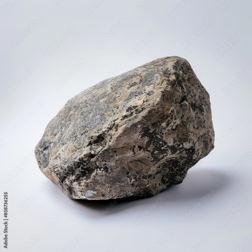 Closeup of a rock on a white background Closeup of a rock on a white background