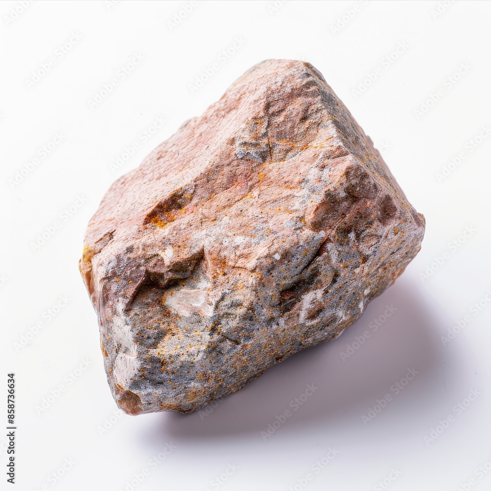 Closeup of a rock on a white background Closeup of a rock on a white background