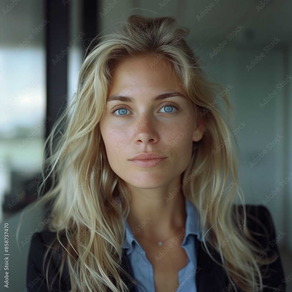 Blond hair blue eyed business woman Blond hair blue eyed business woman