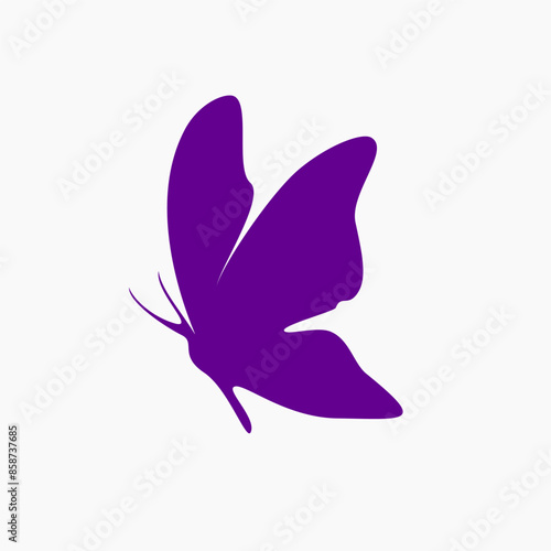 Butterfly silhouette vector design template . purple butterfly icon . flat butterfly logo . Butterfly icon pack 