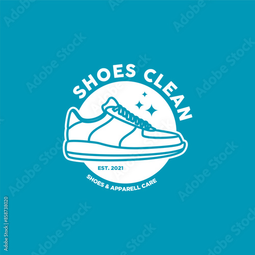 Shoes cleaner logo design inspiration . shoe laundry logo design template . sneaker care logo design . sneaker wash