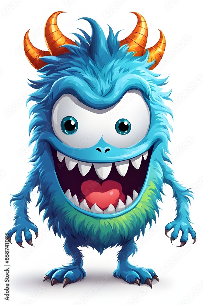 Fototapeta premium cute monster on white background