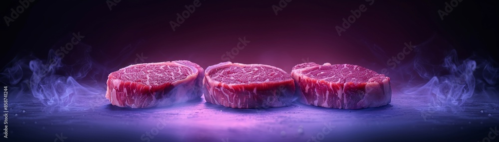 Fantasy floating steaks with magical aura, enchanted atmosphere, Magical, Soft pastels, Watercolor, Mystical setting Fantasy floating steaks with magical aura, enchanted atmosphere, Magical, Soft pastels, Watercolor, Mystical setting