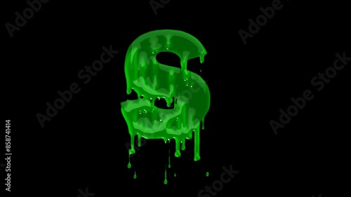 Green slime font. Halloween toxic waste letters, blot scary horror greens goo alphabet text sign and blots splash liquid slimes spooky letters, goo vector isolated symbols set
