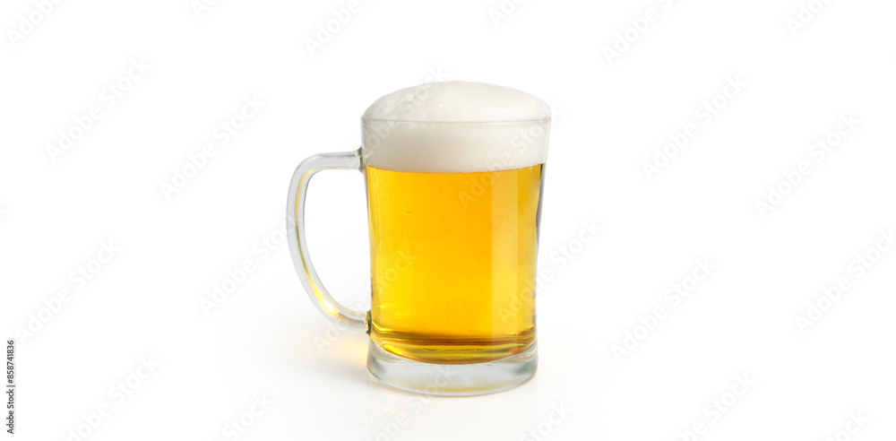 Glass of a beer  isolated. Clipping path
