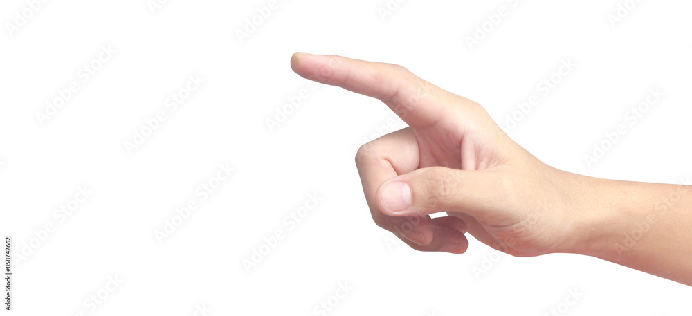 Hand pushing on touch screen interface social network Hand pushing on touch screen interface social network