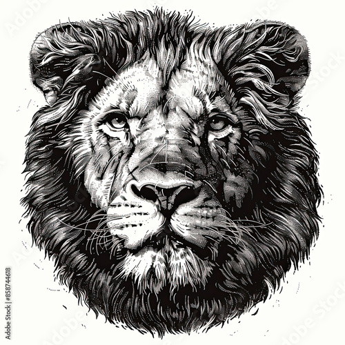 Wallpaper Mural A black and white drawing of a lion Torontodigital.ca