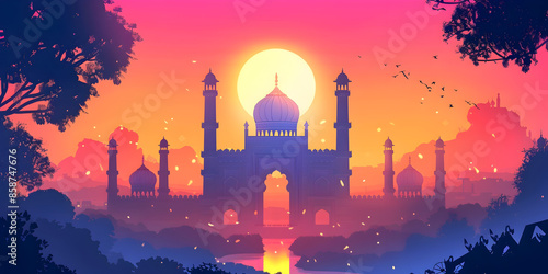 Paper style background for Islamic Eid . IslamicEid, paperstyle, background, Islamiccelebration, EidMubarak, EidAlFitr, 
 photo