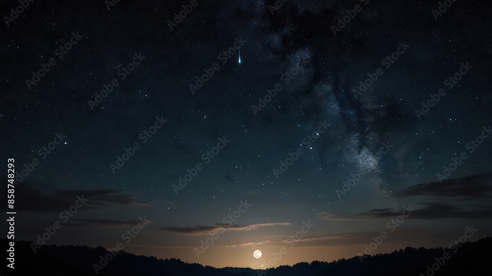 night sky with moon and stars night sky with moon and stars