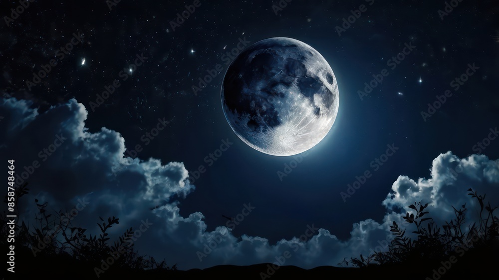 night sky with moon and stars night sky with moon and stars