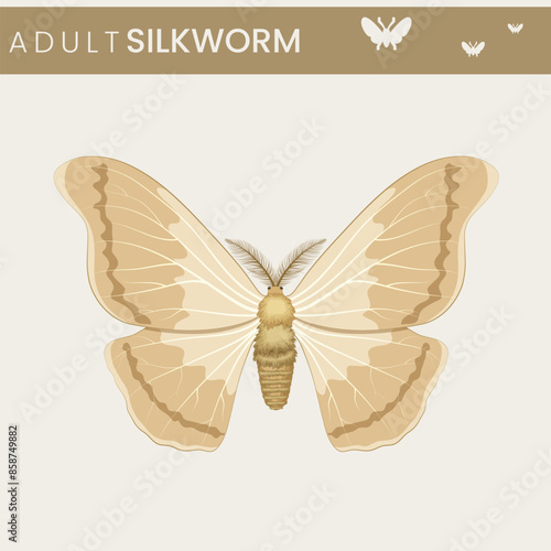 The Adult Silkworm Fro Cocoon to Moth in the Fascinating Lifecycle of Silk Production