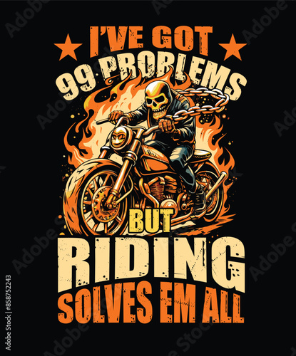 Motocycle Rider Skull Vintage Biker Design