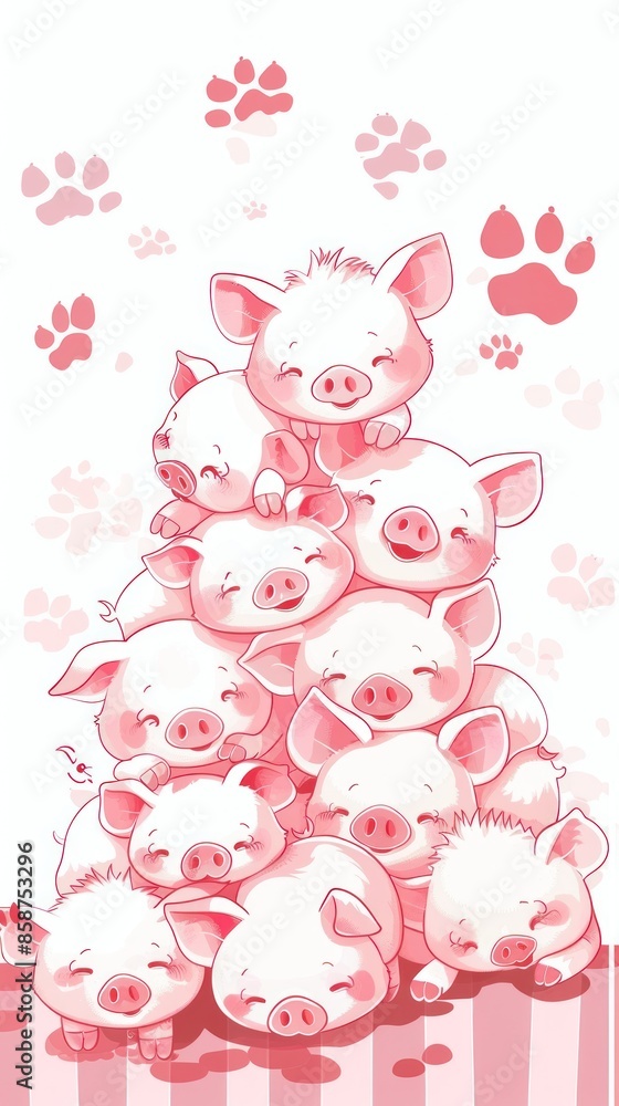 A Pile of Cute Pink Piglets A Pile of Cute Pink Piglets