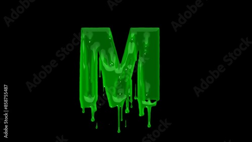 Green slime font. Halloween toxic waste letters, blot scary horror greens goo alphabet text sign and blots splash liquid slimes spooky letters, goo vector isolated symbols set