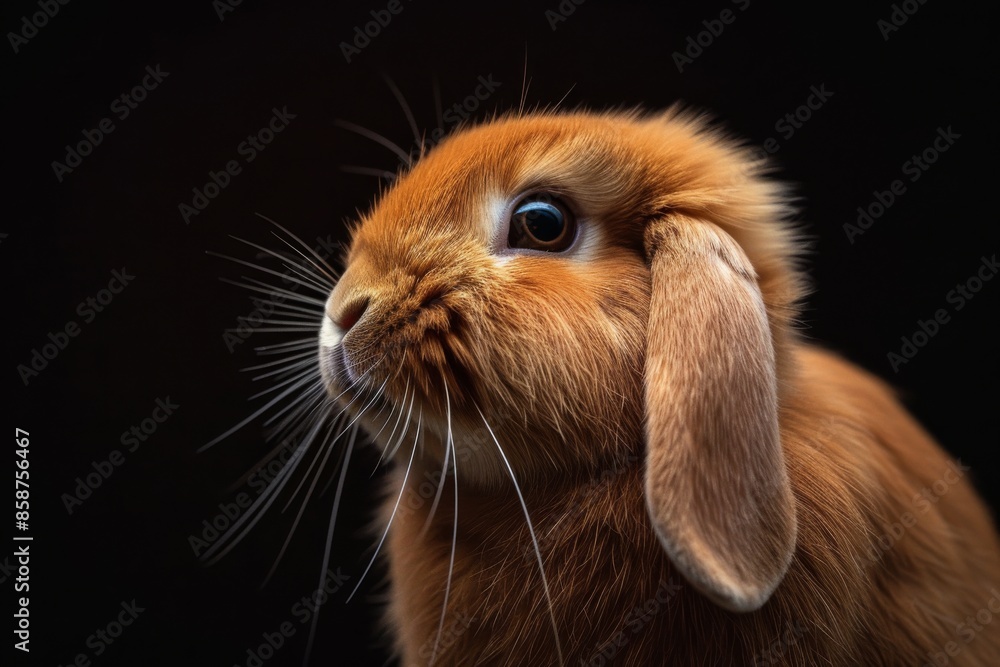 Mystic portrait of English Lop, copy space on right side, Headshot, Close-up View Mystic portrait of English Lop, copy space on right side, Headshot, Close-up View