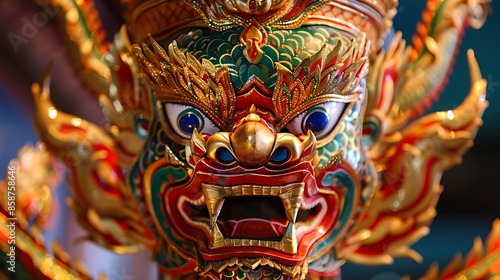 Wallpaper Mural Detailed Traditional Thai Mask for Cultural Performances Torontodigital.ca