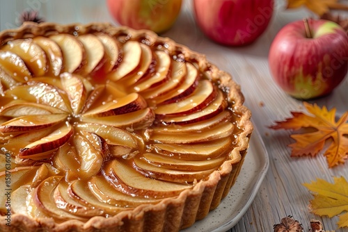 Homemade Apple Tart with Caramel Glaze