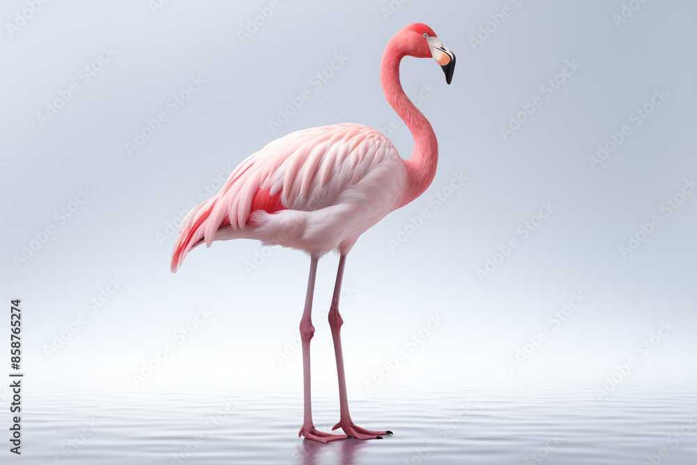 a Flamingo standing on an isolated background a Flamingo standing on an isolated background