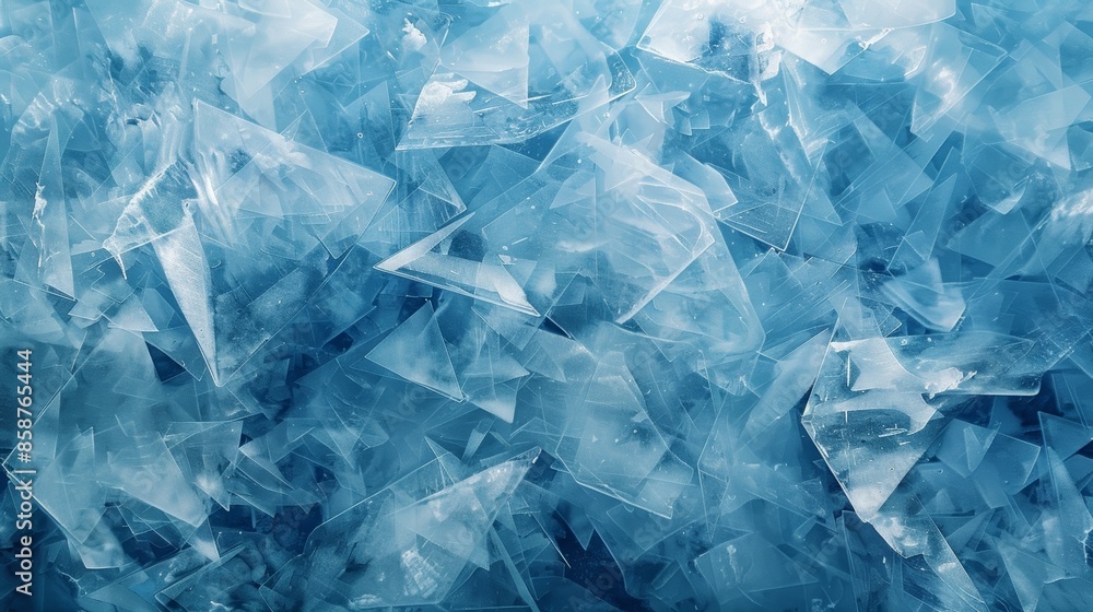 Abstract blue and white background with geometric shapes, reminiscent of shattered ice or crystals. Abstract blue and white background with geometric shapes, reminiscent of shattered ice or crystals.