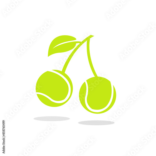 tennis ball fruits logo design concept icon stock vector