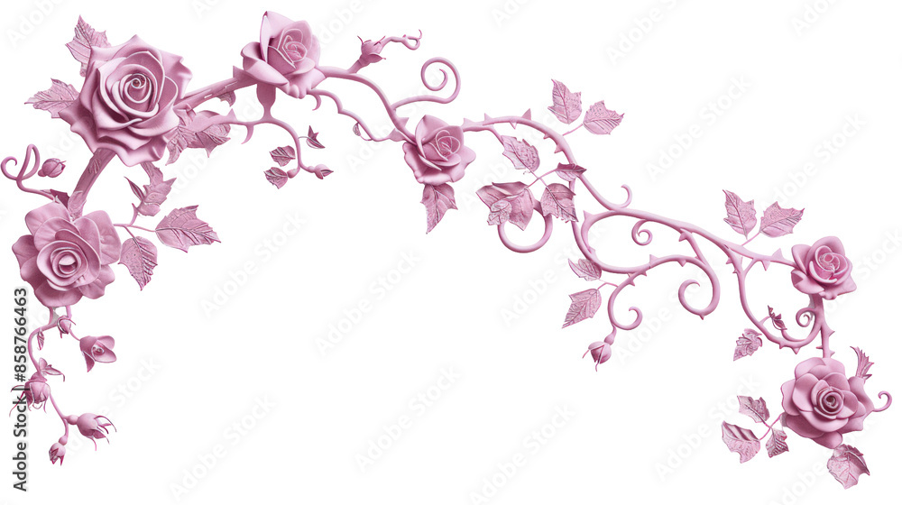 Delicate Pink Rose Vine Ornament Delicate Pink Rose Vine Ornament