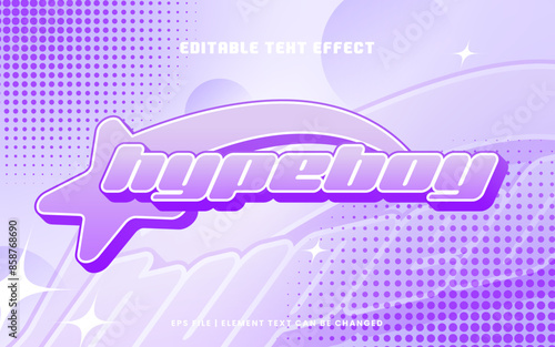editable text effect with hype boy 3d y2k retro style