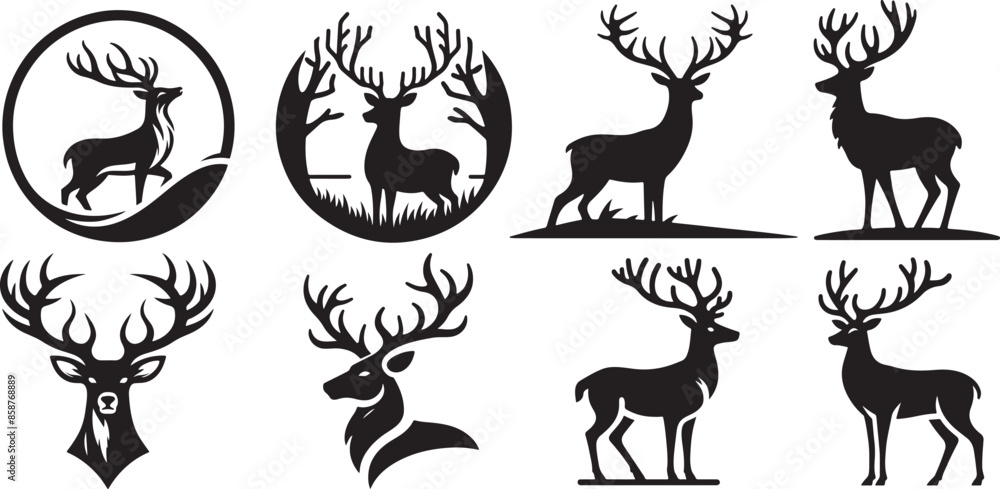 Deer Silhouette Icon Vector illustration Deer Silhouette Icon Vector illustration