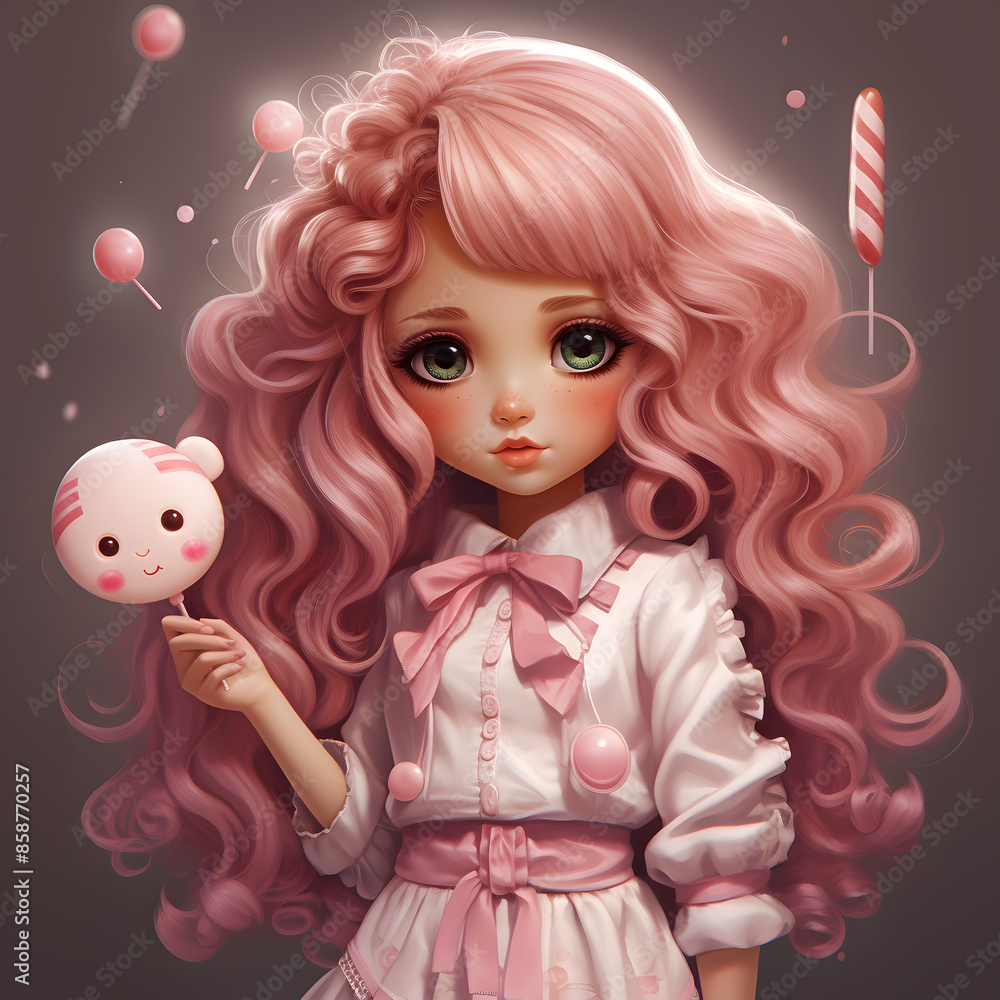 anime girl chibi kawaii candy hair full height real anime girl chibi kawaii candy hair full height real