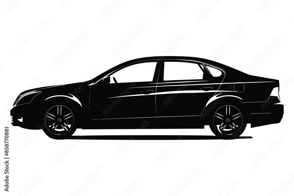 Sedan car silhouette vector Sedan car silhouette vector