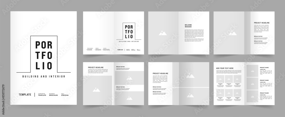 Portfolio Layout Architecture Portfolio Interior Brochure Design Vector Illustration Portfolio Layout Architecture Portfolio Interior Brochure Design Vector Illustration
