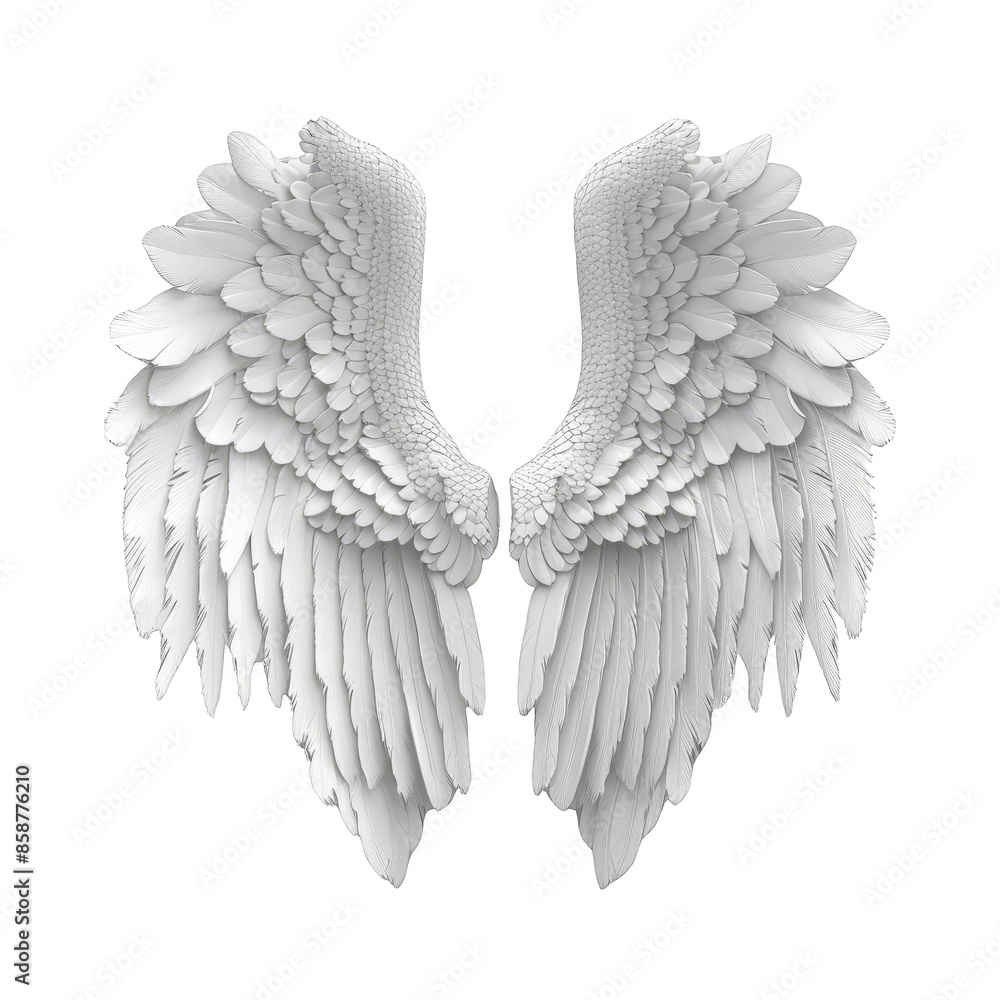 3d Angel wings isolated on the white background 3d Angel wings isolated on the white background