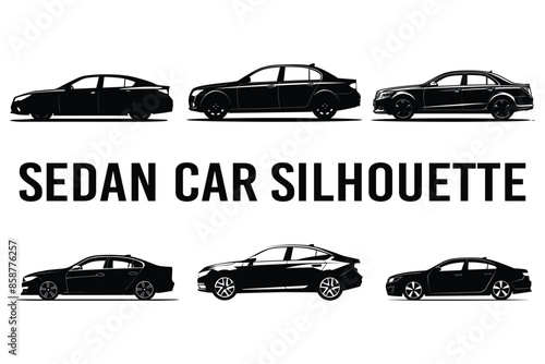 Sedan car silhouette vector