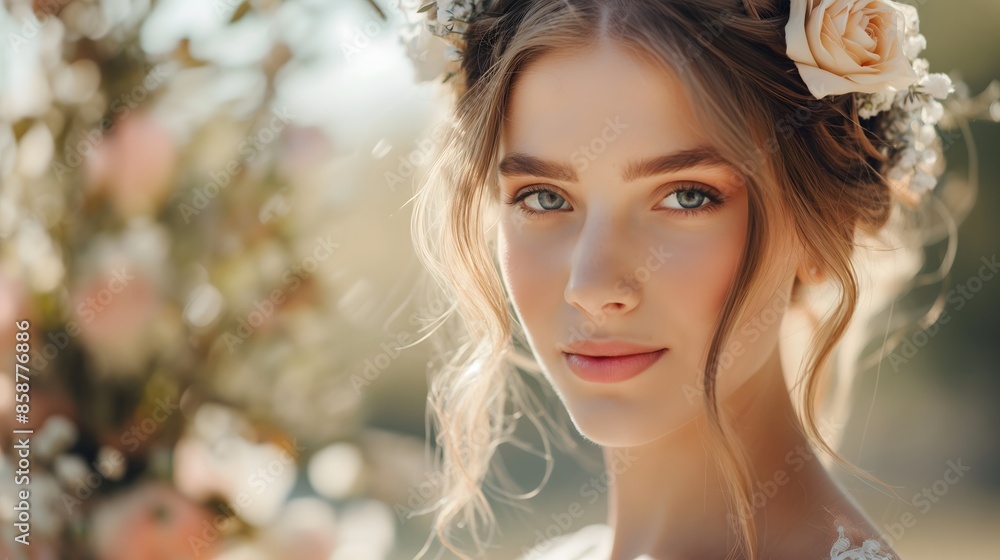 A close-up portrait of a young woman with a natural and elegant look, her face softly illuminated and background subtly blurred. A close-up portrait of a young woman with a natural and elegant look, her face softly illuminated and background subtly blurred.