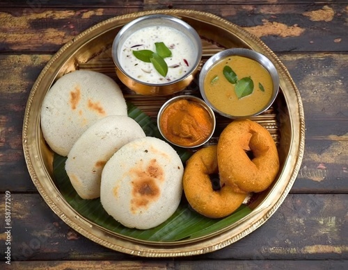 idli vada south indian food photo