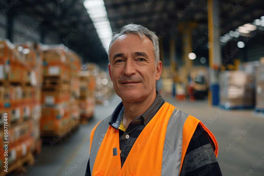 a man in a warehouse with a smile on his face a man in a warehouse with a smile on his face