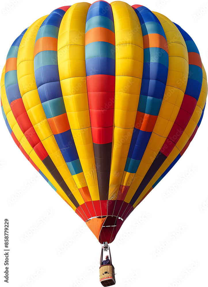 Obraz premium Colorful hot air balloon in the style of no background, illustration against a white background