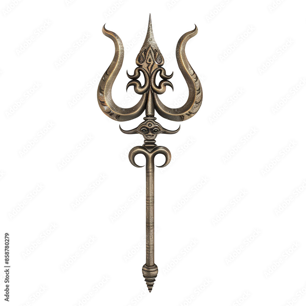 3d Hindu Trishul (trident) isolated on the white background 3d Hindu Trishul (trident) isolated on the white background